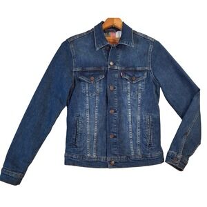 Levi's Type III Trucker Jacket Women's Small Blue Denim Flannel Lined